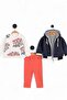 Baby Boy 3-18 Months 3 Piece Stylish Set with Hooded Raincoat and Jacket - 6