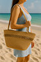 Women's Beach Bag Daily Use Long Handle Shoulder Bag Handmade Natural Trend Bag - 6
