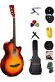 COMBO OFFER sunburst Acoustic Guitar with Bag picks Strap,Capo