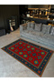 Mosso Red Themed Traditional Detailed Ethnic Patterned Woven Base Vintage Decorative Carpet Mosso177 - 3