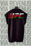تيشيرت رياضي برقبة دائرية وأكمام مطبوعة من الأمام والخلف من UFC عمان