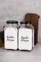 Set of 2 Glass Jar Detergent Dispenser with Wooden Stand 2 Scale Colors & Whites Storage Container 3000ml - 5