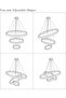 Modern LED Chandelier, 3 Rings (60cm, 40cm, 20cm), 3 Color Modes, Remote Control, Gold - 3