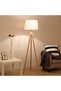 Wooden Tripod LED Floor Lamp 3000K Warm White Classic Reading Light for Living Room - 4