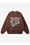Unisex Farside of the Moon Printed Crew Neck Oversize Sweatshirt