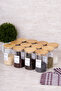 12-Piece Bamboo Vacuum Lid Borosilicate Spice Set Glass Spice Rack Set with Label Gift 250 ml - 3