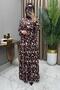 Di̇dem Dress 1. Grade Viscose Fabric Women's Brown Floral Patterned Dress with Button Detail and Waist Tie