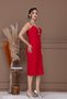 Atlas Fabric Strap Sequin Detailed Pencil Dress - Red - 6
