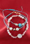 3Pcs Evil Eye Beads Pearl Tassel Elevator Elastic Red Rope Bracelet. Women's Rope Bracelet Anklet - 7