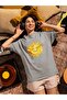 Men/Women Smiling Sun Transfer Printed Round Neck Short Sleeve T-Shirt