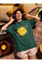 Men/Women Smiling Sun Transfer Printed Round Neck Short Sleeve T-Shirt - 2