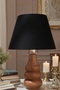 Sina Table Lampshade Wooden Body Fabric Headboard Decorative Table Lamp Night Light - 2