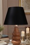 Sina Table Lampshade Wooden Body Fabric Headboard Decorative Table Lamp Night Light - 3