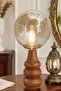 Sina Table Lampshade Wooden Body Fabric Headboard Decorative Table Lamp Night Light - 2