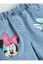 Indigo Elastic Waist B Printed Baby Girl Jean Shorts - 3