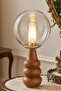 Sina Table Lampshade Wooden Body Fabric Headboard Decorative Table Lamp Night Light - 3