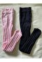 2-Piece Girls Patterned Pantyhose (80 Den Medium Thick Seasonal Pantyhose) Pink & Black