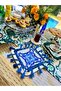Marsi̇lya Presentation Napkin - Blue Fringe