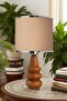 Sina Table Lampshade Wooden Body Fabric Headboard Decorative Table Lamp Night Light - 2