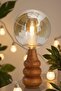 Sina Table Lampshade Wooden Body Fabric Headboard Decorative Table Lamp Night Light