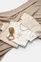 Unisex Baby Cotton Beige Ecru 3-Piece Printed Snap Body Set - Short Sleeve - 3
