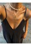 Steel Vintage Model Two Chain ​​Y Necklace - 3
