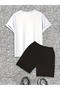 Mountain and Moon Pattern Short Sleeve T-Shirt and Shorts Casual Set for Men - 2