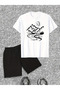 Mountain and Moon Pattern Short Sleeve T-Shirt and Shorts Casual Set for Men