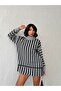 Women's Turtleneck Striped Knitwear Tunic - 4