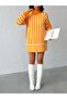 Women's Turtleneck Striped Knitwear Tunic - 3