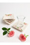 Set of 6 Tea Plates Rosita Rose Pattern – Handmade Ceramic Coasters, Pink Rose Motif