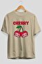 Cherry Cherries 10 Pre-Printed Beige Oversize T-Shirt Men Women Cotton Crew Neck T-Shirt - 2