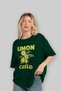 Limoncello Lemon Front Printed Green Oversize T-Shirt Men Women Cotton Crew Neck T-Shirt - 2
