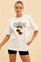 Cherry Cherries 7 Pre-Printed White Oversize T-Shirt Men Women Cotton Crew Neck T-Shirt - 2