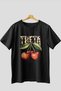 Cherry Cherries 9 Front Printed Black Oversized T-Shirt Men Women Cotton Crew Neck Tshirt