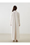 Nevavm Shirt Collar Linen Blend Dress with a Difference - 4