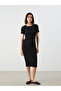 Crew Neck Bodycon Dress - 2