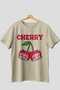 Cherry Cherries 10 Pre-Printed Beige Oversize T-Shirt Men Women Cotton Crew Neck T-Shirt