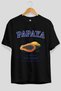 Papaya Front Printed Black Oversize T-Shirt Men Women Cotton Crew Neck T-Shirt - 2