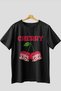 Cherry Cherries 10 Pre-Printed Black Oversize T-Shirt Men Women Cotton Crew Neck T-Shirt