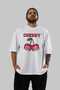 Cherry Cherries 10 Pre-Printed White Oversize T-Shirt Men Women Cotton Crew Neck T-Shirt - 6