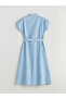 Nevavm Shirt Collar Belted Jean Dress with a Difference - 6