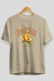 Peaches Front Printed Beige Oversize T-Shirt Men Women Cotton Crew Neck T-Shirt - 2