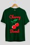 Cherry Bomb Cherries 1 Pre-Printed Green Oversize T-Shirt Men's Women's Cotton Crew Neck T-Shirt