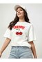 Cherry Cherries 5 Pre-Printed White Oversize T-Shirt Men Women Cotton Crew Neck T-Shirt - 4