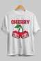 Cherry Cherries 10 Pre-Printed White Oversize T-Shirt Men Women Cotton Crew Neck T-Shirt - 5