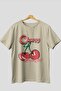 Cherry Cherries 8 Pre-Printed Beige Oversize T-Shirt Men Women Cotton Crew Neck T-Shirt