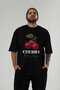 Cherry Cherries 12 Pre-Printed Black Oversize T-Shirt Men Women Cotton Crew Neck T-Shirt - 4