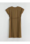 Green V-Neck A-Line Dress - 8