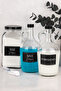 Set of 3 Detergent Dispensers Scale Powder Detergent Liquid Detergent Softener 3000ml Glass Jar 1500ml Bottle